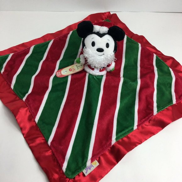 Hallmark Disney Itty Bittys Holiday Mickey Mouse Lovey Security Blanket Baby New - Picture 11 of 12